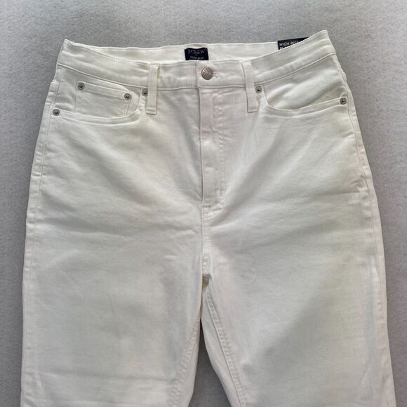 J.Crew Jeans Women's 31 High Rise Flare Crop White Denim‎ Signature Stretch NWT - Picture 2 of 14